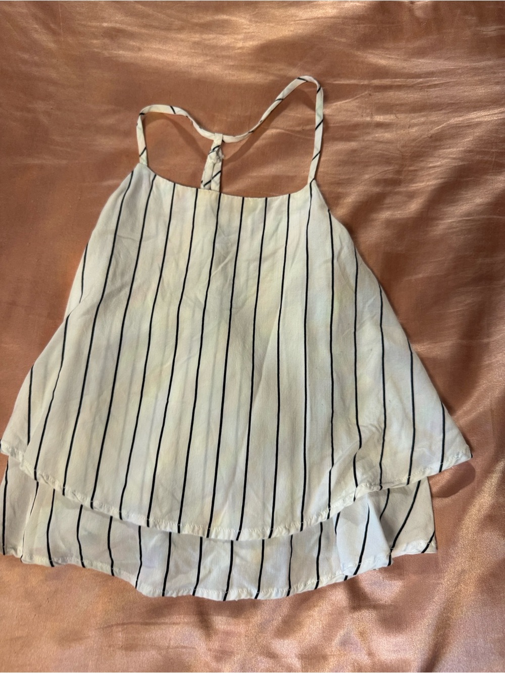 Forever 21 White Tank with Black Pinstripes